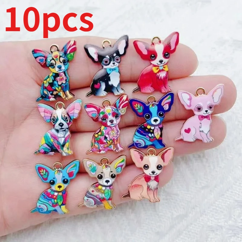 

10pcs Colorful Colorful Alloy Dog Charms Pendant DIY Jewelry Accessories Suitable for Necklaces Earrings and Keychain