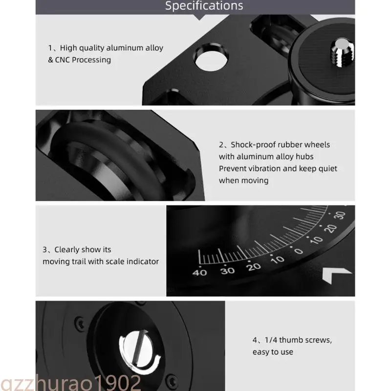 

97QB 1Set Stabilization Photography Trolley Kits Metal Bracket Low Center Panning Motion Camera Stabilizer for Osmo