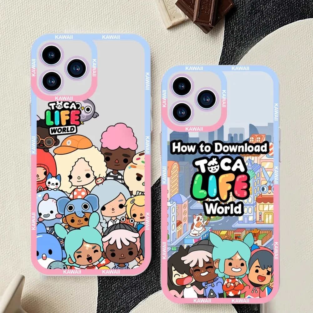 Toca Boca Toca Life World Phone Case For iPhone 11 12 Mini 13 14 Pro Max Transparent Shell