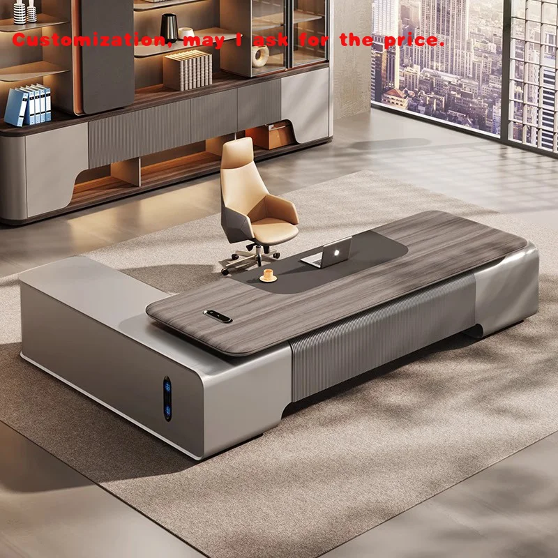 

На заказ.Настольный офис, большой современный стол для руководителя, генеральный директор, роскошная офисная мебель, стол для домашнего офиса, l-образный стол
