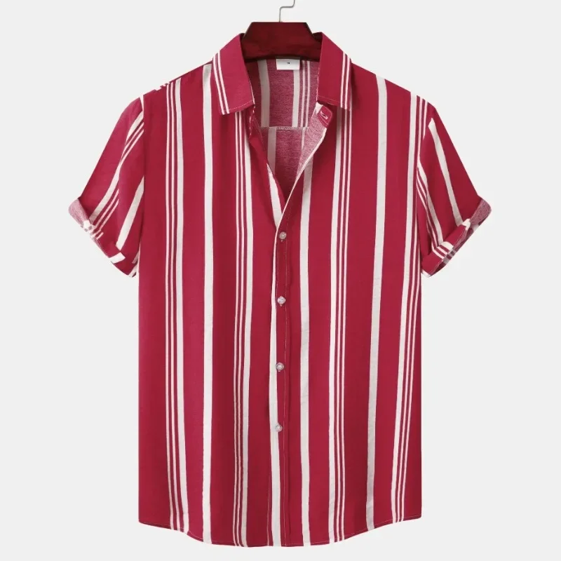 

Мужская свободная повседневная полосатая рубашка с короткими рукавами AliExpress, летняя трансграничная рубашка с 3D принтом, топ, впитывающий пот, быстросохнущий