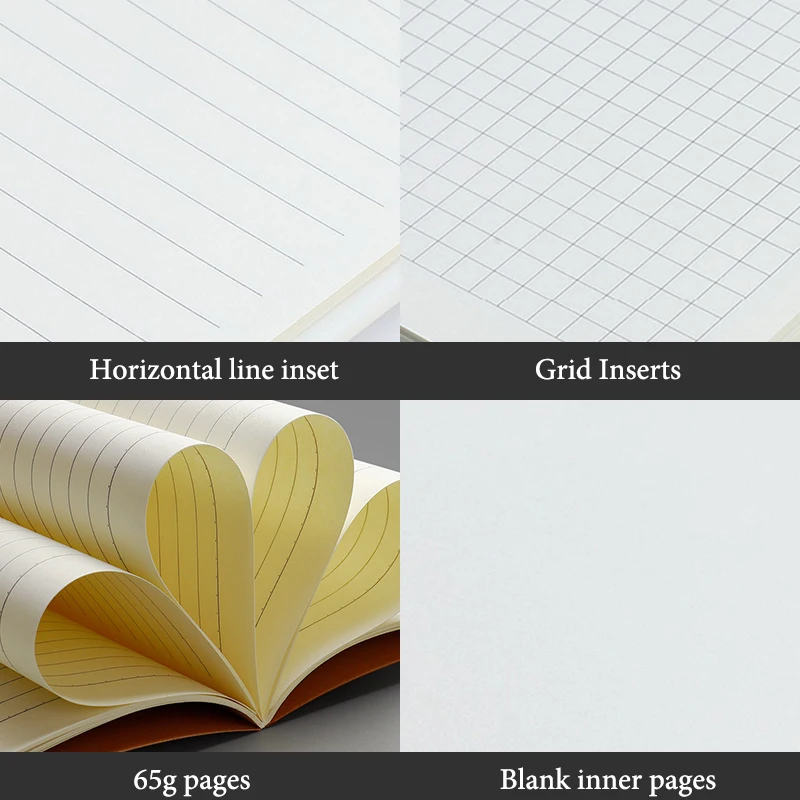 Picture 6: 10Pcs A5 B5 A4 Notebook, Thin Draft Notebook 36 Sheets/72 Pages/Book, Kraft Paper and Black Cover, Office Study Notes Supplies