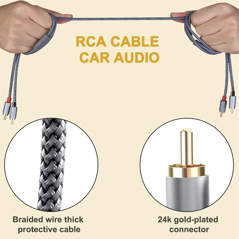 RCA Stereo Cable, [6Ft/1.8M, Dual Shielded Gold-Plated] 2RCA Male To 2RCA Male Stereo Audio Cable For Home Theater Promotion