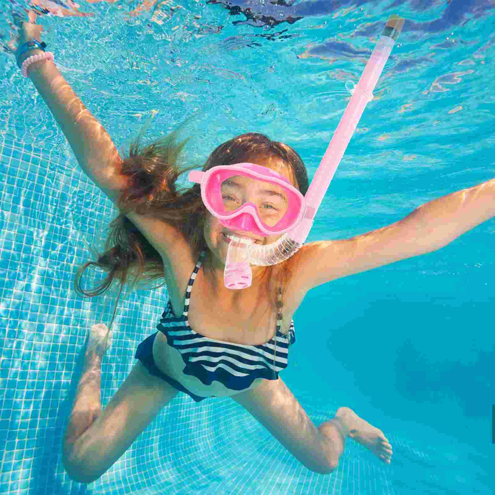 Snorkeluitrusting voor kinderen ABS-siliconenmaskerset voor kinderen Mistbestendig Volledig verstelbare hoofdband Waterdichte buis Voedsel