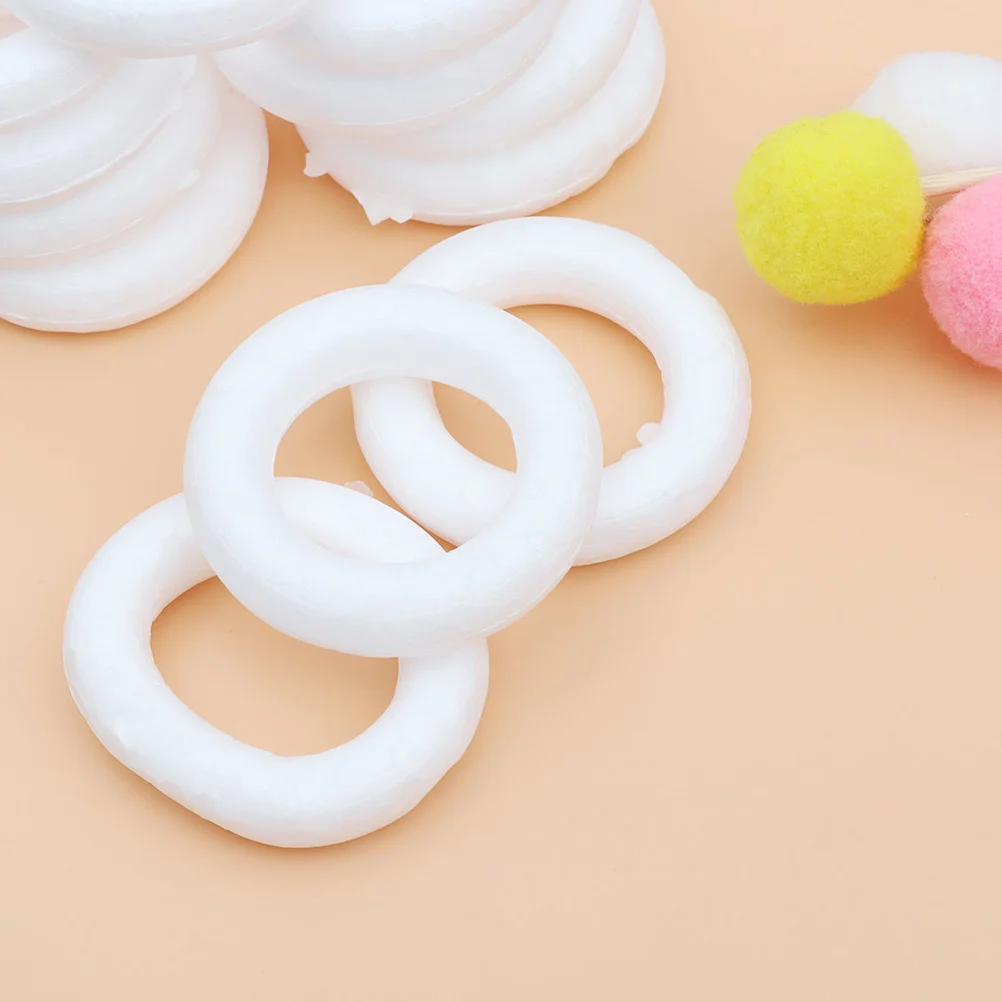 

25 pcs Foam Forms White Craft Circle Rings For Diy Christmas Decorations Polystyrene Wreath Ring Wreath Making Supplies Craft