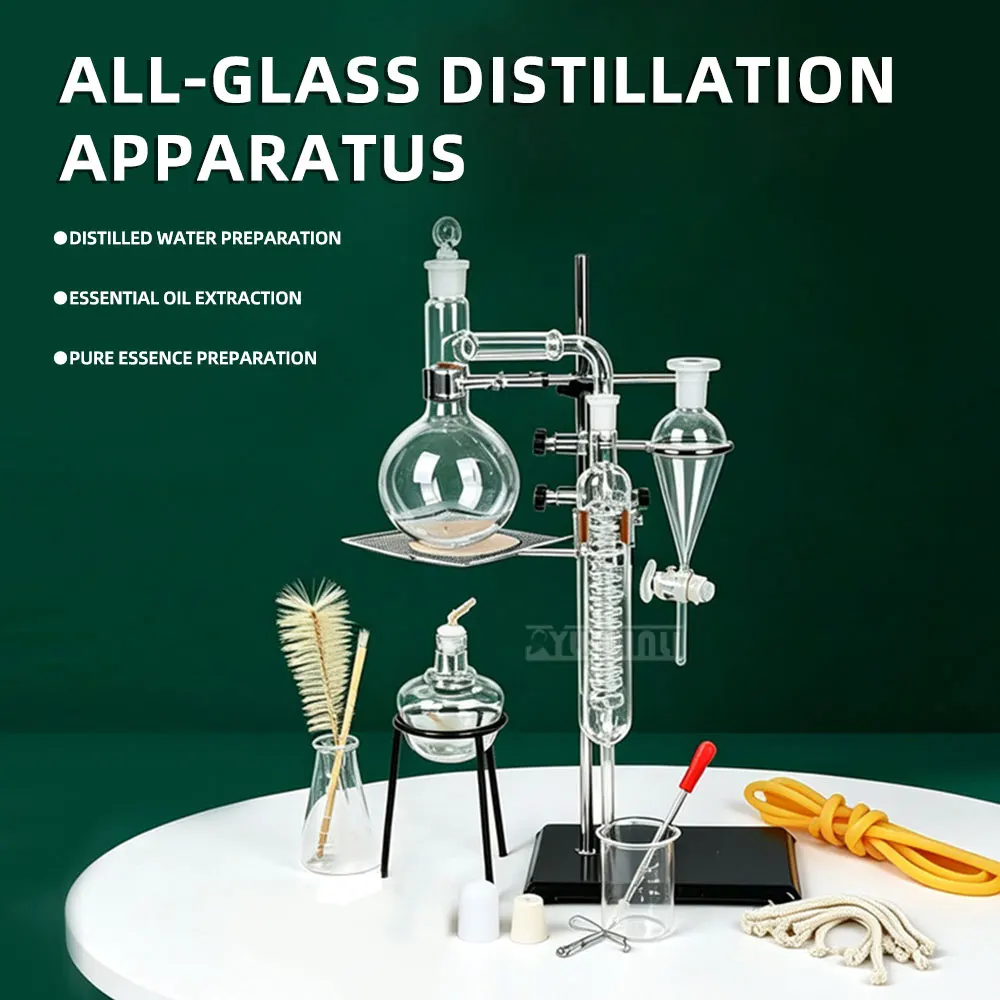 for Flower Water PurificationAll-Glass Essential Oil Distiller with Hydrosol Extraction Kit