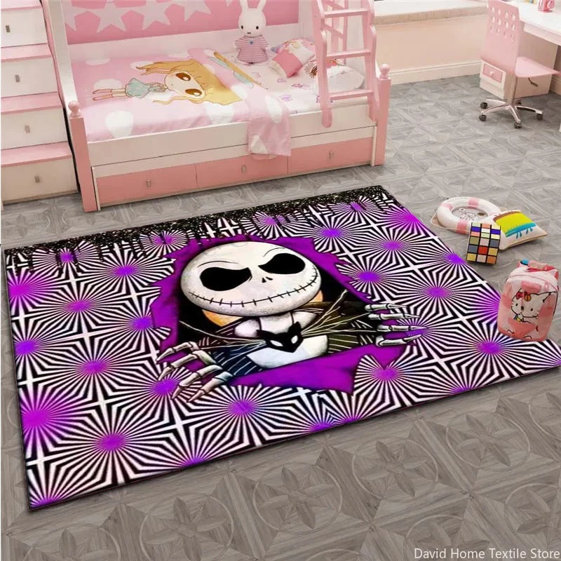 Skull Jack Pattern Halloween Decor Area Carpet for Children Living room Bedroom floor Mat  Round Carpet Children's Bedroom Rug