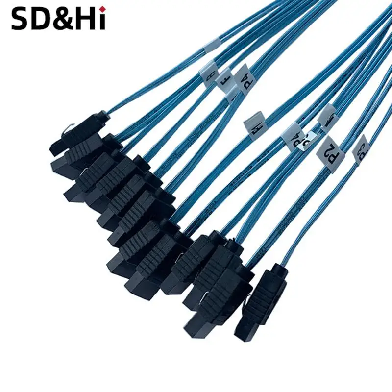 1pc Splitter Cable 6 SATA III 6Gbps Cable 7Pin​ Female Data Cable For Server 0.5m/1m Support Hot Swap SATA Interface
