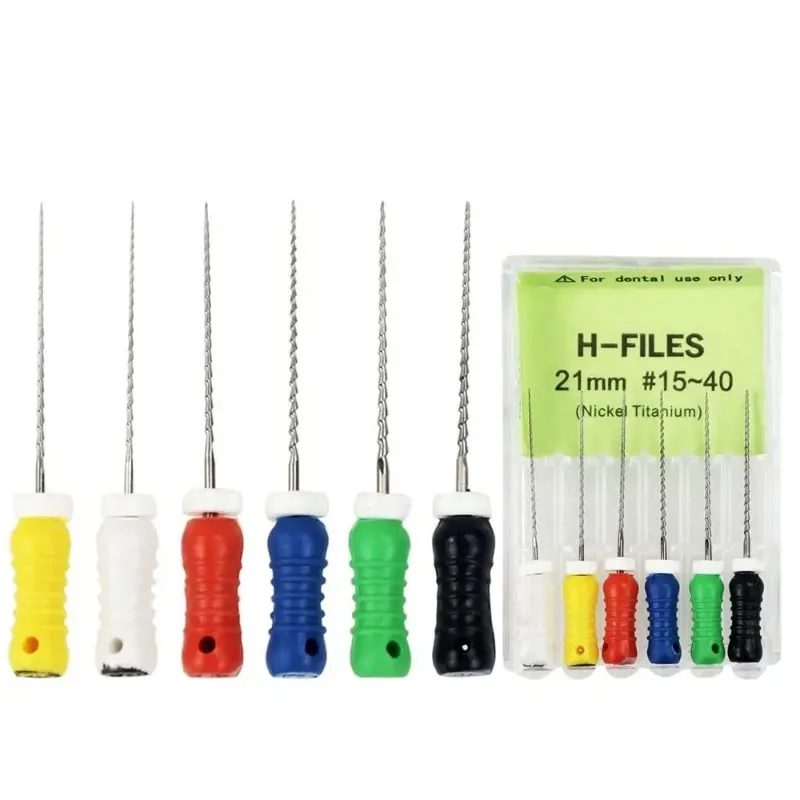 6Pcs/Box Dental Root Cannal Endo H File Stainless Steel Endodontic Files Instruments  21mm/25mm Hand Use Files 21mm 25mm