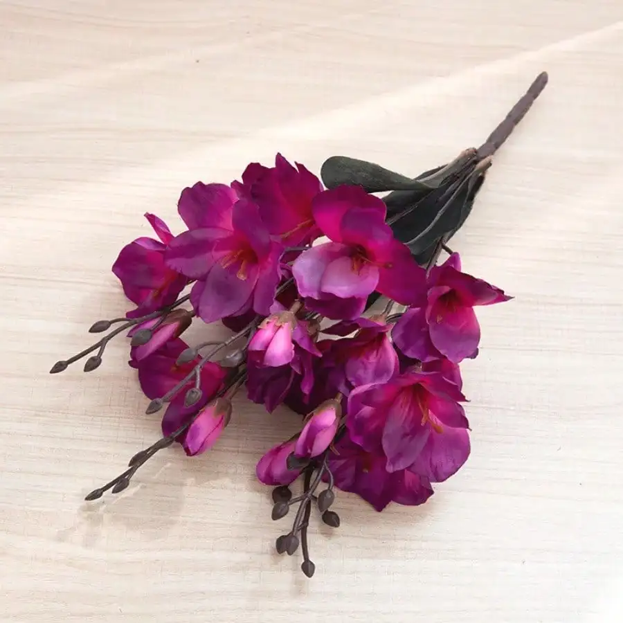 5 Gabeln 20 Köpfe Künstliche Blumen Herbst Magnolia Home Decor Blumendekoration Gefälschte Weihnachten Hochzeit Zubehör Home Decor – Detail 5