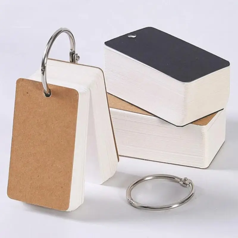 100Sheets 100Sheets Blank Cards Paper With Rings Study Note Memo Pad With Binder Ring For Office School Student Supplies - Aliexpress Deal