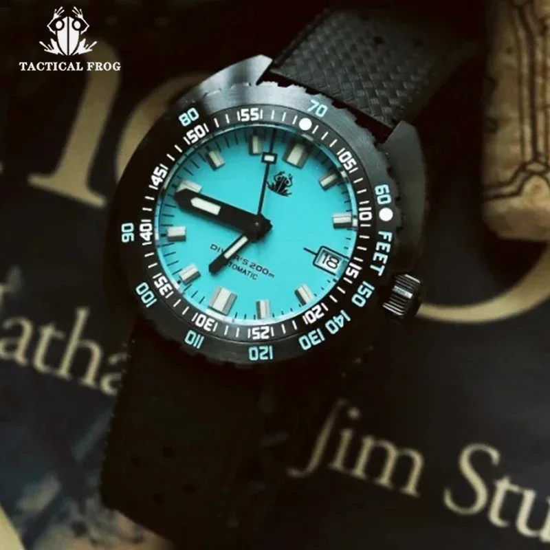 Tactical Frog SUB 20Bar wasserdicht 300T Diver Herrenuhren kratzfest Saphirglas PVD schwarzes Gehäuse C3 super leuchtend