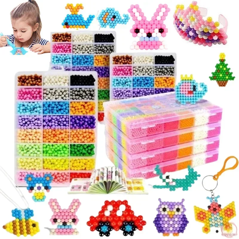 Magical Water Sticky Beads Toy Set DIY Handmade Children Water Spray Magic Crystal Beads Puzzle Craft Kits Kids Educational Toys