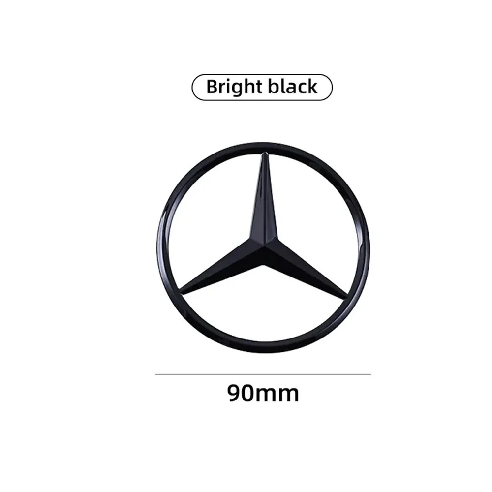 90mm ABS Tail Star Emblems Black Rear Trunk Star Logo Stickers Badges For Mercedes Benz E250 E350 E400 E550 W212 A2128170016