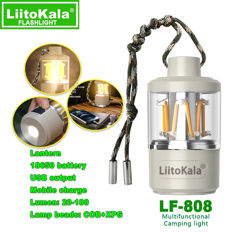 LiitoKala LF-786 work light LF-2305 903 white laser flashlight+Lii-50A 26650 5000mAh battery，LF-505 808 818 Camping light 18650