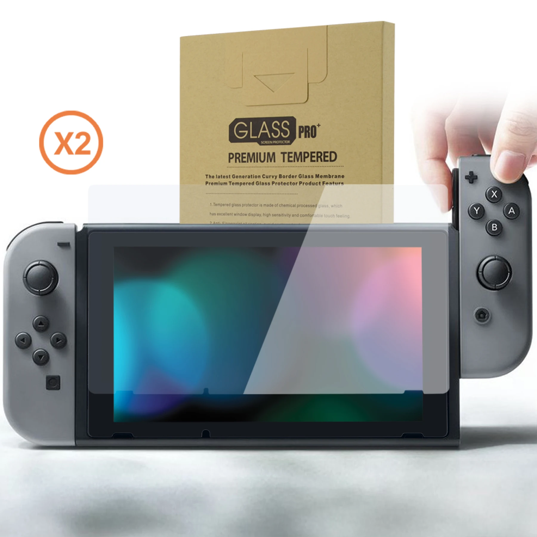 

eXtremeRate 2 Pack Ultrathin Anti-Glare Screen Protector for Nintendo Switch - Transparent Clear