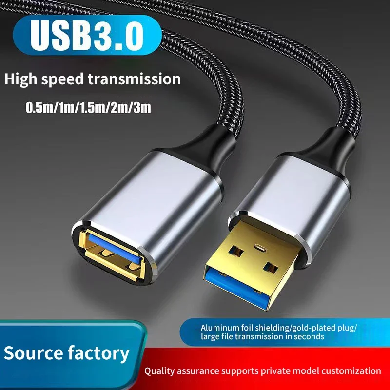 USB Extension Cable USB 3.0 Cable Male to Female Extender Cord for Smart TV PS4 PS3 Xbox One SSD Laptop Extension Data Cable