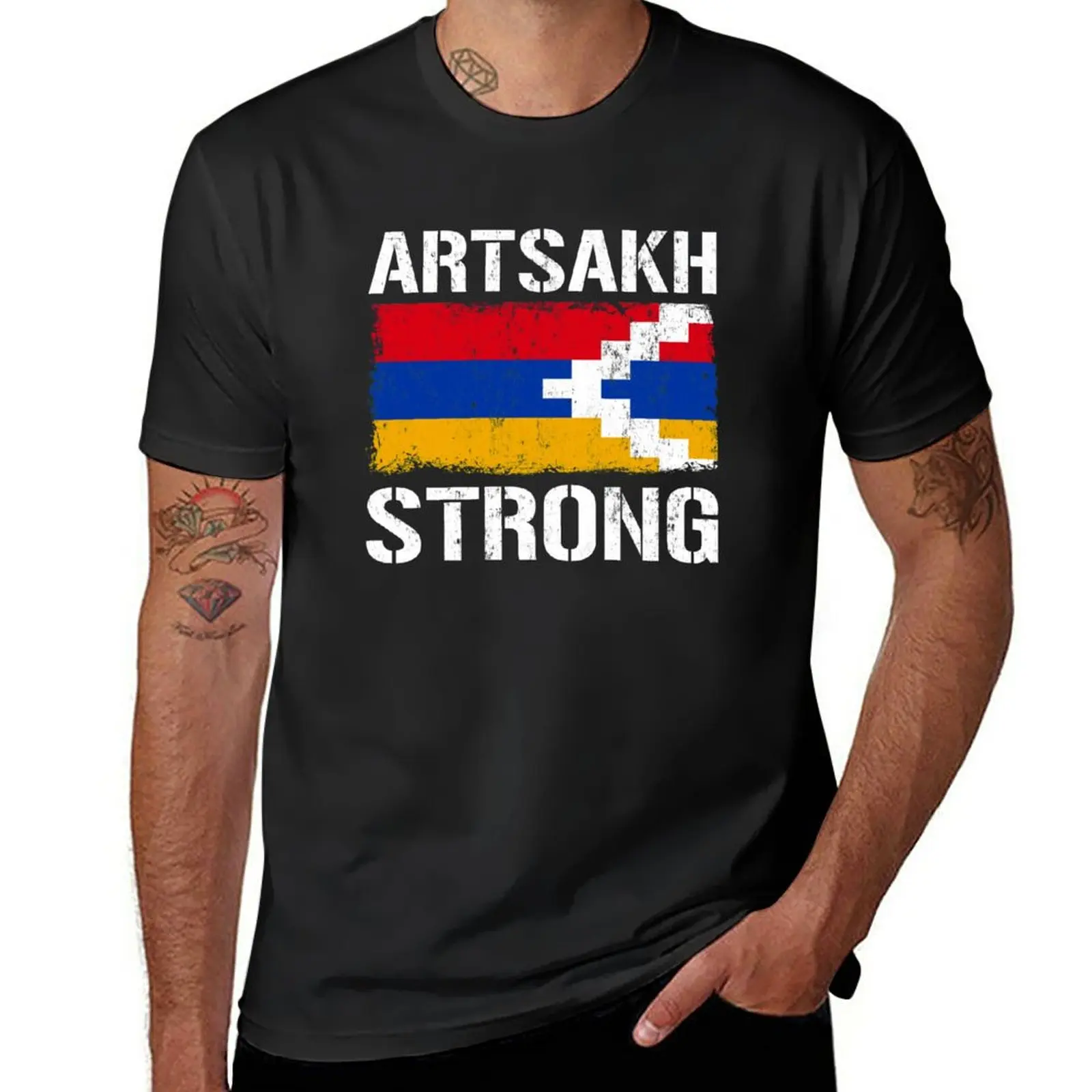 New Artsakh Strong Support - Artsakh is Armenia - Armenian Flag T-Shirt graphics t shirt kawaii clothes oversized t shirt men