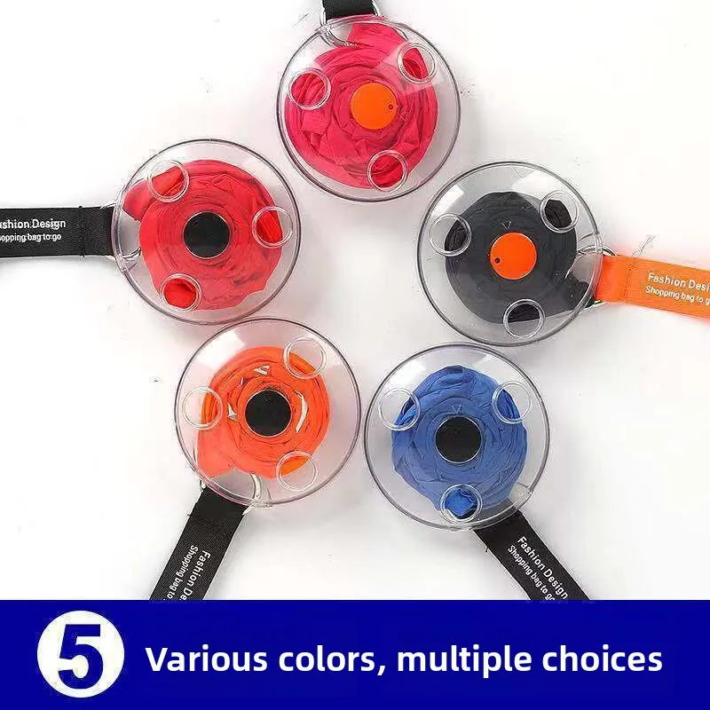 Portable Multi-functional Small Disc Folding Bag Creative Supermarket Retractable Storage Shopping Bag Convenient Storage Bag