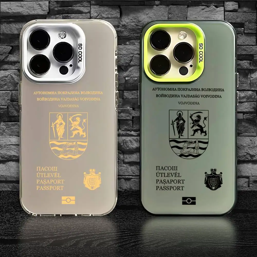 حافظة هاتف جواز السفر Wojvodina لهاتف iPhone 16,15,14,13,12,11,Pro,XS,Max,Plus,Mini,SE غطاء مقاوم للصدمات بلون الحلوى غير اللامعة #2