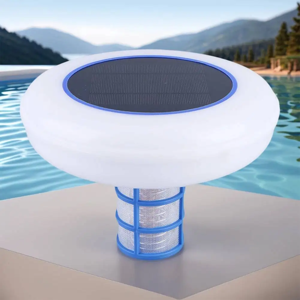 太陽光発電式 7色ナイトライト イオナイザー 銅製プールクリーナー 淡水プール＆スパ用