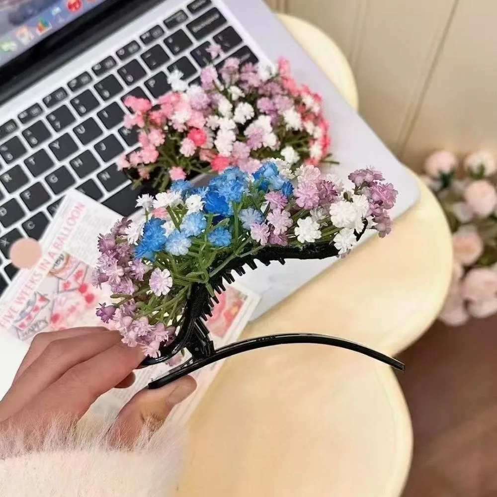 

Vintage Sweet Starry Sky Flower Hiar Clip Bohemian Fairy Thai Banana Clip Barrettes Side Clip Bride Hair Accessories Daily