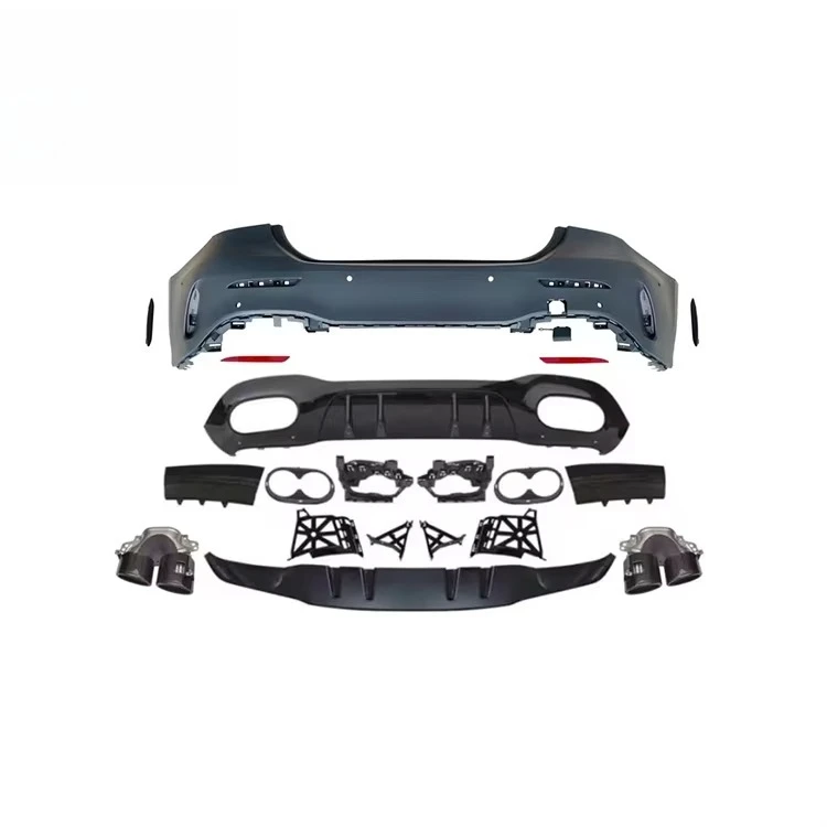 Body Kit for W117 to CLA45 Style with Front Bumper Grille Rear Bumper and Exhaust Tips