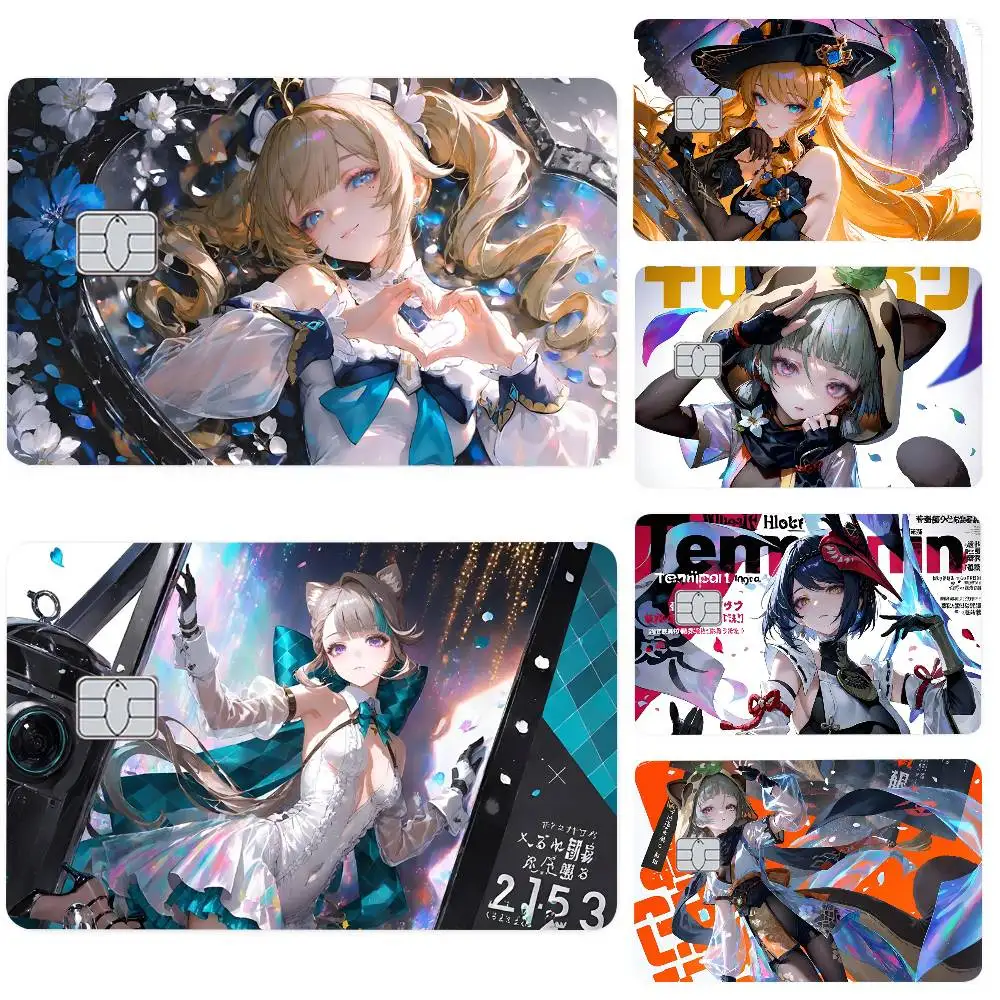 Genshin Impact Game Credit Card Skin Matte Stickers For Bank Card ID Card Debit Card Decal Decoration Girls Gifts