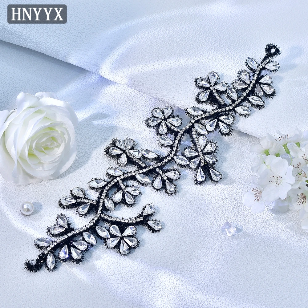 HNYYX New Bridal Wedding Belt Glittering Rhinestone Belts Elegant Women's Waist Decoration Banquet Prom Sashes Accessories SA374