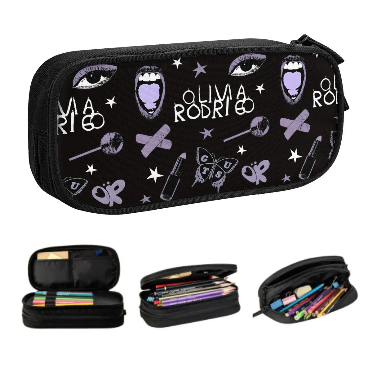 Custom O-Olivias Cute Pencil Cases Boy Girl Large Capacity Y2k Style Concert Vintage Pencil Bag School Supplies