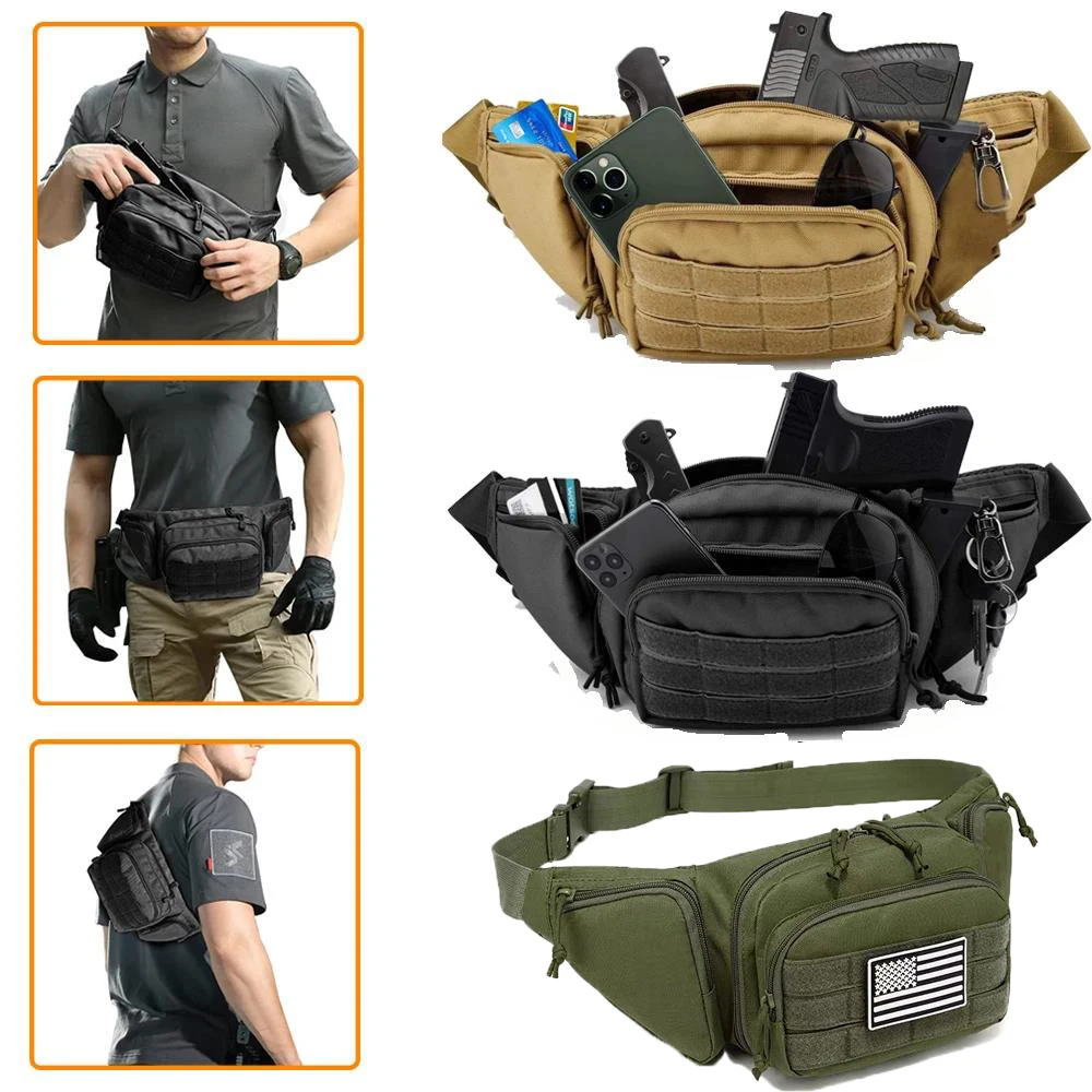 1000D Nylon Tactical Waist Bag Concealed Gun Carry Pouch Waterproof Tactical Sport Army Bags Mobile Phone Wallet Pistol Holster