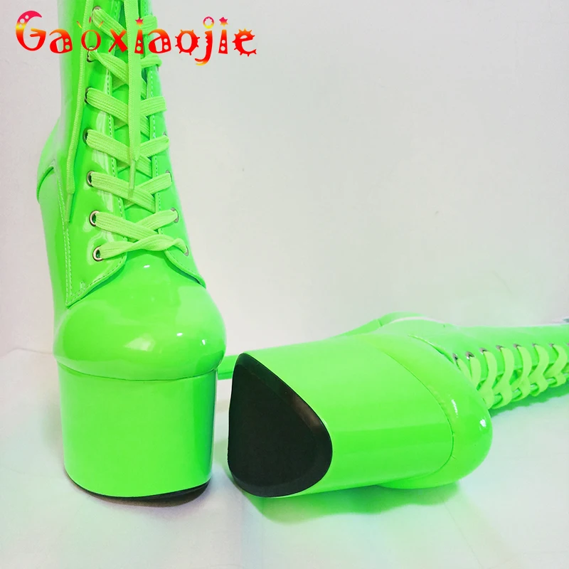 8 Inch High Covered Platform Stripper Heels Ankle Pole Dancing Boots Color del caramelo Fashion Sexy Knight Female Fast Shipping