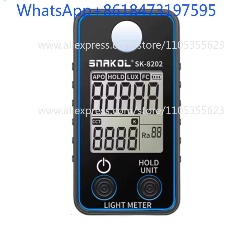 SK-8202 Illuminance Meter, Meter, Color Temperature, Color Rendering Index, Spectrum, LED Lamp Brightness, Lumen Detector