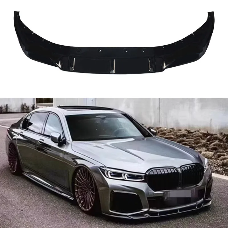 Front Bumper Splitter Lip Spoiler For Bmw G11 G12 740i 750i Li M760Li M Sport 2019-2022 Gloss Black MP Style Facelift Bodykits
