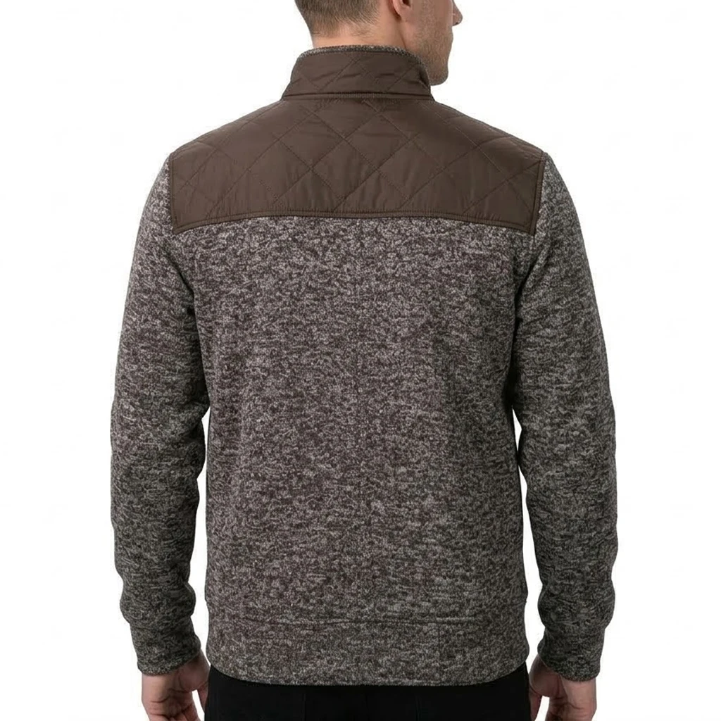 Herbstliche Herren-Fleecejacke, lässiger Stil, durchgehender Reißverschluss, Stehkragen, Sweatshirt, warme Winter-Thermo-Cardigan-Jacke, Oberbekleidung mit Taschen, Oberteile. – Detail 12