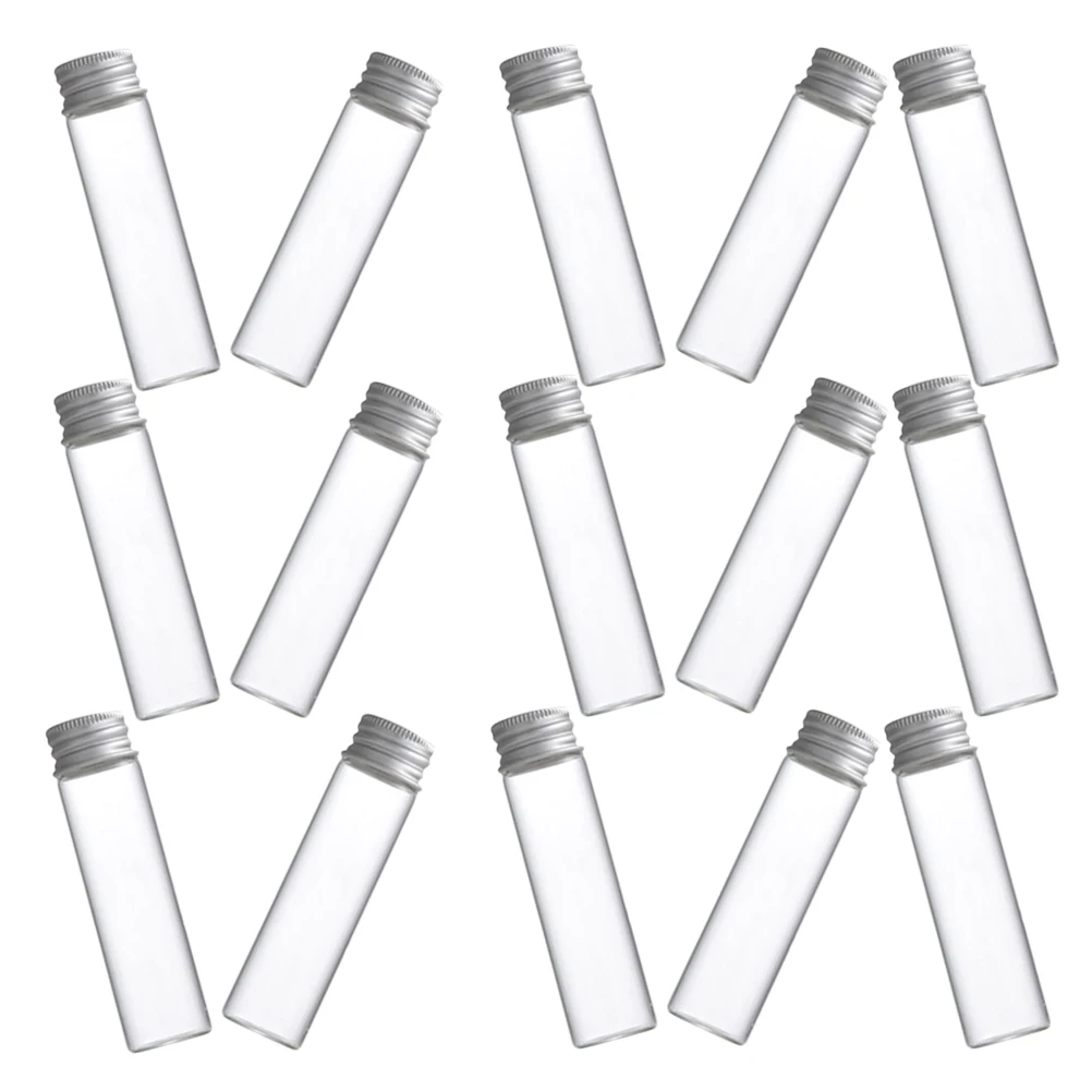 

50Pcs Glass Bottles Aluminum Screw Caps Leakproof Storage for Powders Pigments Inks Small Glass Jars Mini Bottles Sample Vials