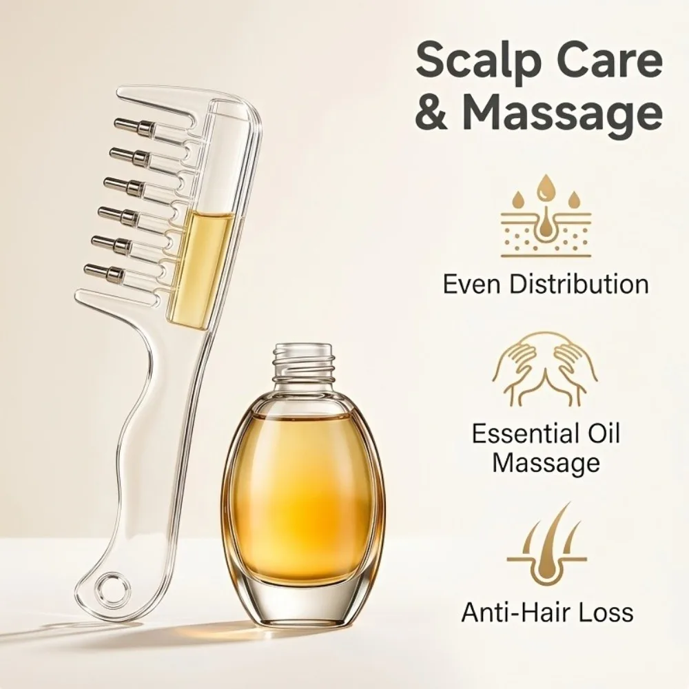 Portable Hair Oil Applicator Comb Scalp Massage Comb for Hair Root Growth Serum Nutrient Liquid Scalp Care Head Massager