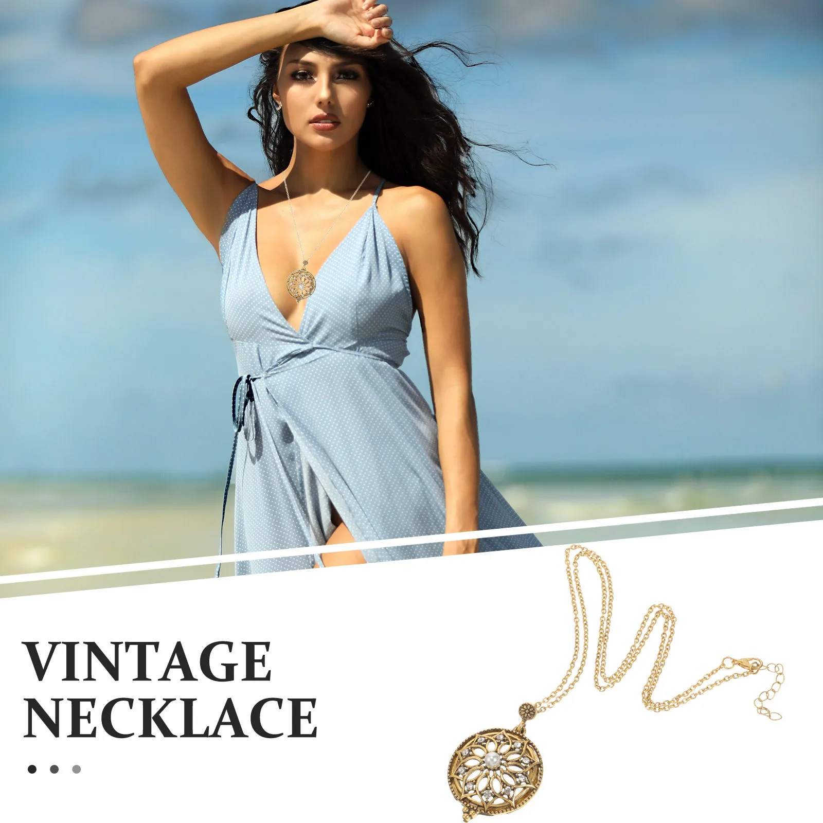 

Vintage Magnifying Glass Pendant Necklace Functional Magnifier for Reading Decorative Necklace Magnifier for Women