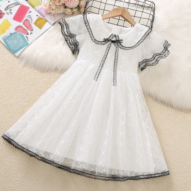 

Summer Kids Lace Dresses for Girls Clothes Teenagers Princess Short Sleeve Party Dress Baby Children Costumes 6 8 10 11 12 Years