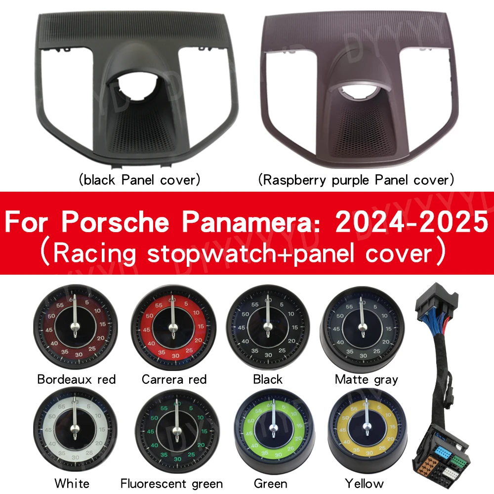For Porsche Panamera 976 971 Stopwatch Clock 2024-25 Center Dashboard Compass Cover Time Stopwatch Chrono Clock Car Accessories