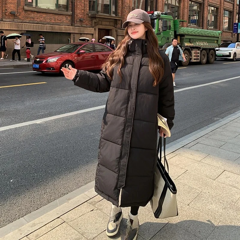 

Winter Coat Stylish Cold-resistant Coat Women's Long down Jacket White Duck Feather Warm Fashionable Loose Outerwear