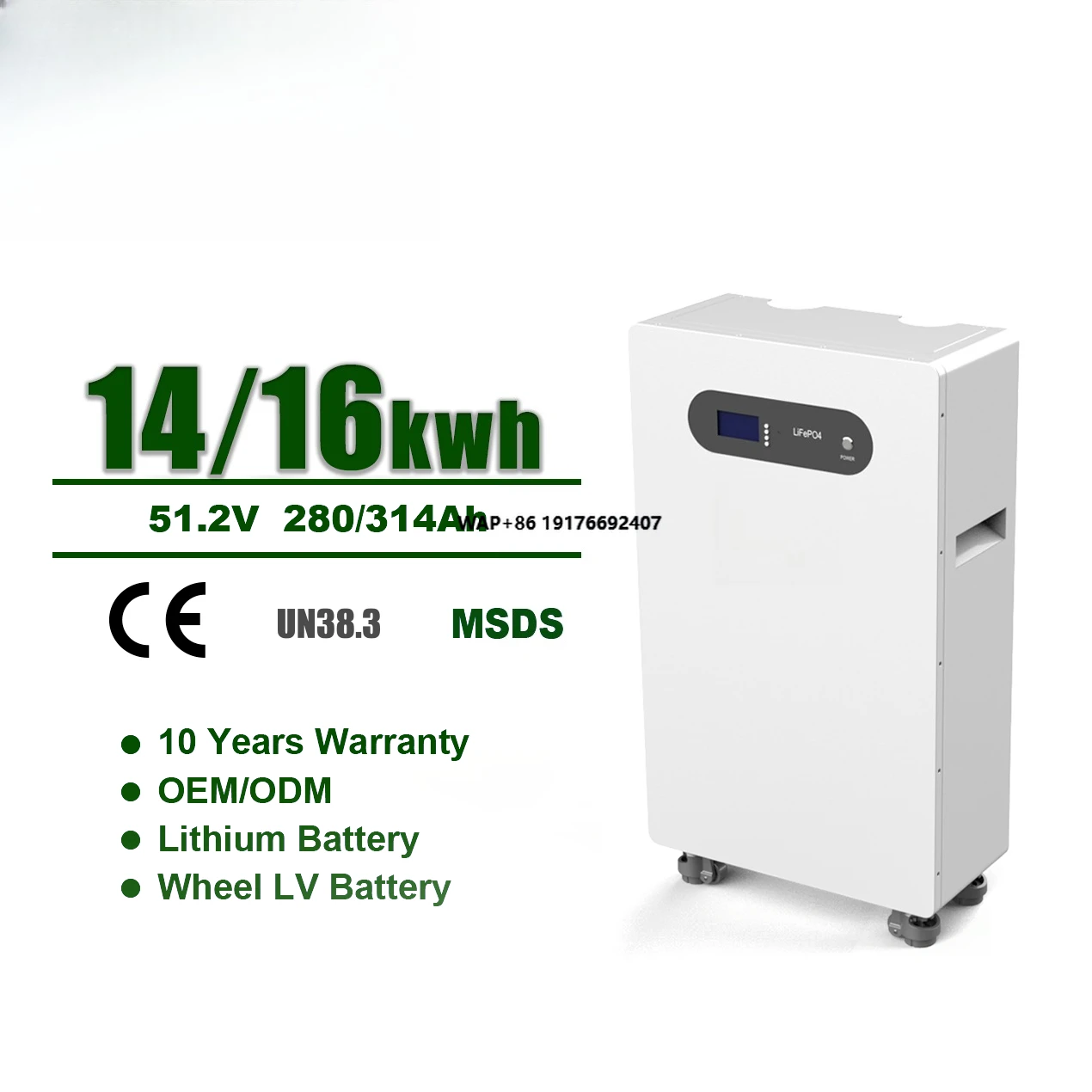 Wattsolar 2025 New 51.2V 'Household Lithium Battery 15kWh Comes 8000 Cycles, 10-Year Warranty  Trusted Home Storage