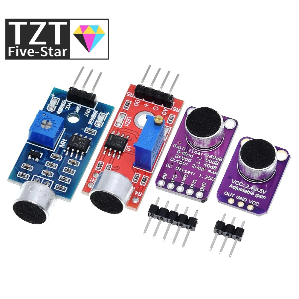 TZT Selling Sound sensor module sound control sensor MAX4466 MAX9814 Switch detection whistle switch microphone amplifier