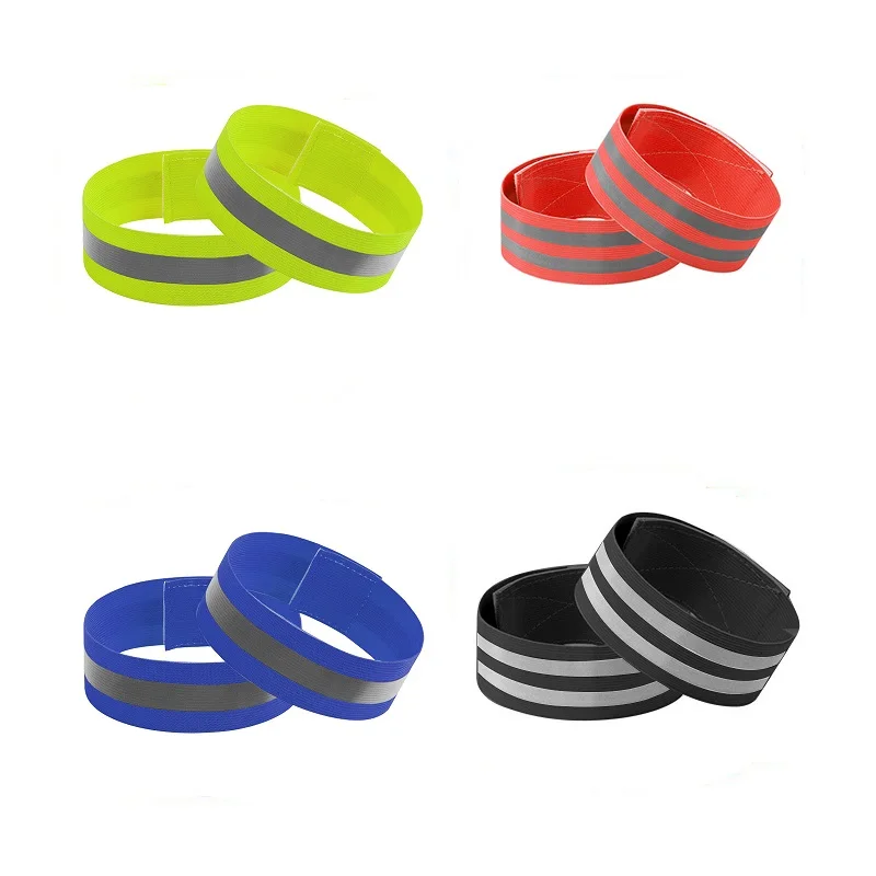 2 Stuks Reflecterende Bands Elastische Armband Polsband Enkel Been Bandjes Veiligheid Reflector Tape Bandjes Voor Night Joggen Fietsen Running