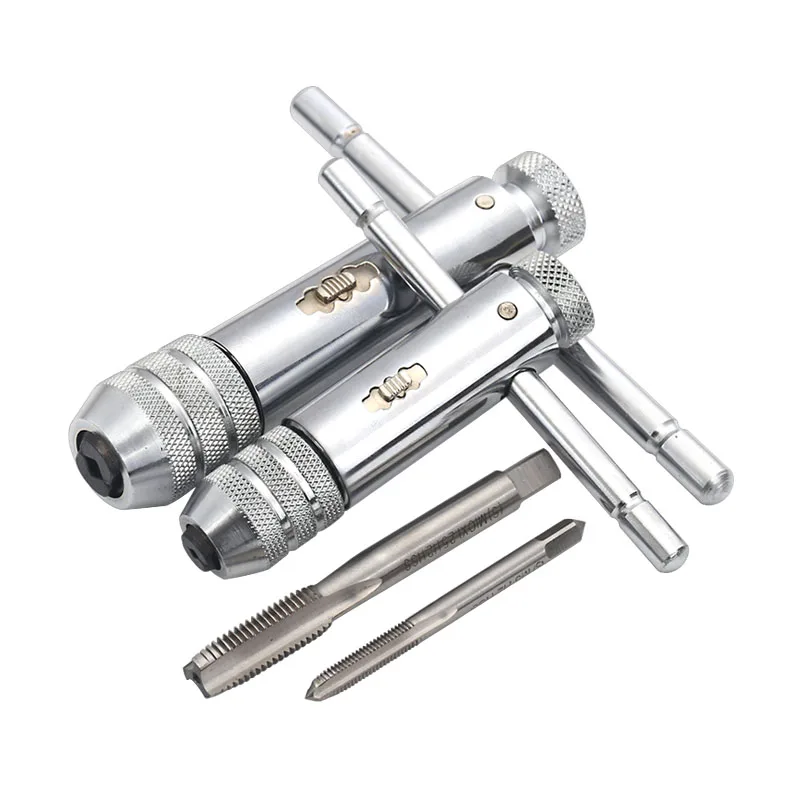 M1-8/M5-12/M6-25/M9-27 Chrome Vanadium Adjustable Ratchet Tap Holder Wrench Tap Wrench T-shape Extended Tap Reamer Tapping Tool