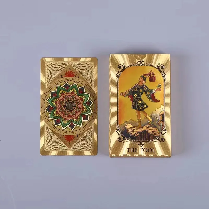 NEW High Quality Cost Worthy Luxe Gold Foil Tarot Deck With Nice Plastic Package Board Game of Oracle Cards For Beginners