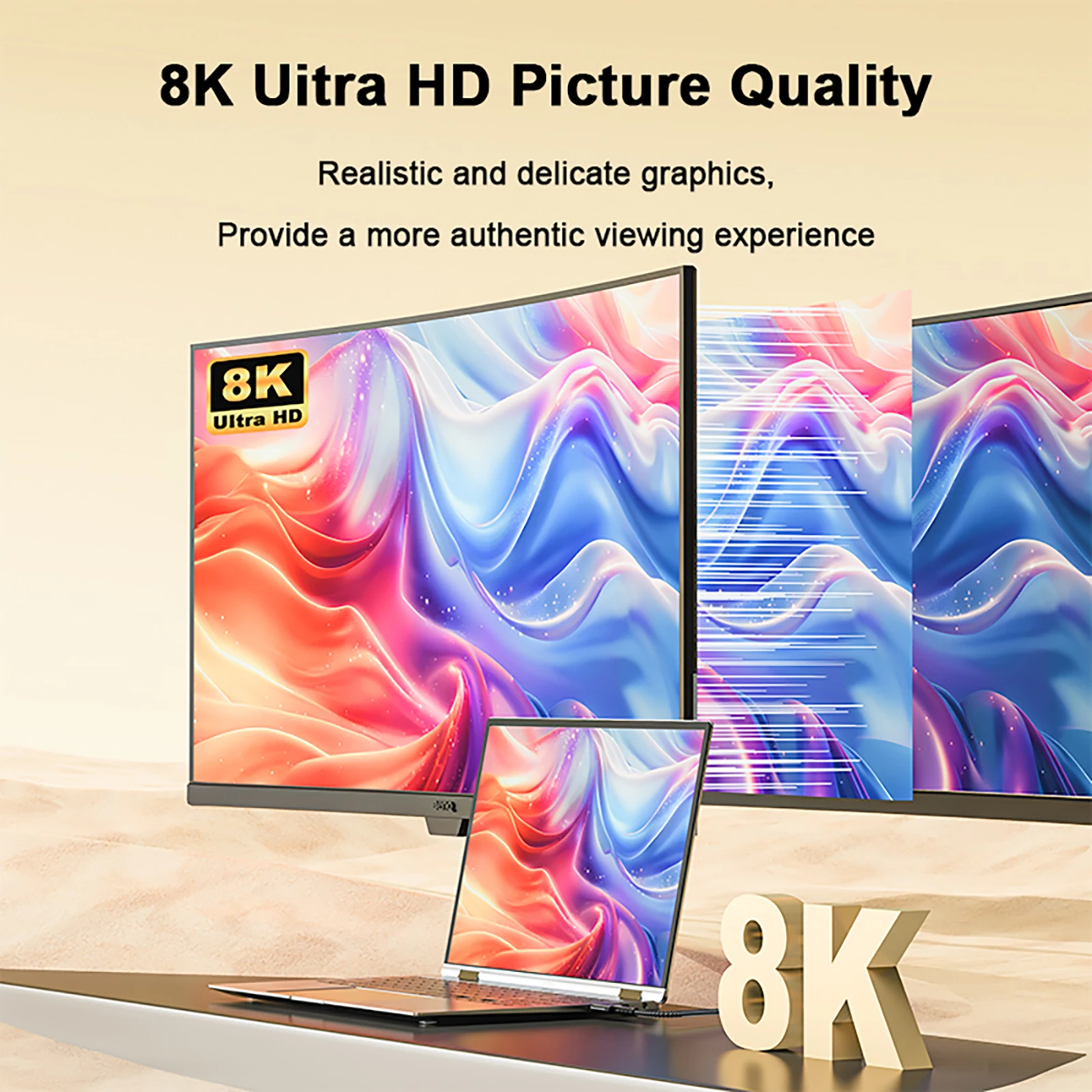 DOONJIEY 8K USB C to DisplayPort Cable 1.4 High Refresh Rate DP Cable 8K@60Hz 4K@240Hz 2K@360Hz for Gaming Monitor Graphics Card