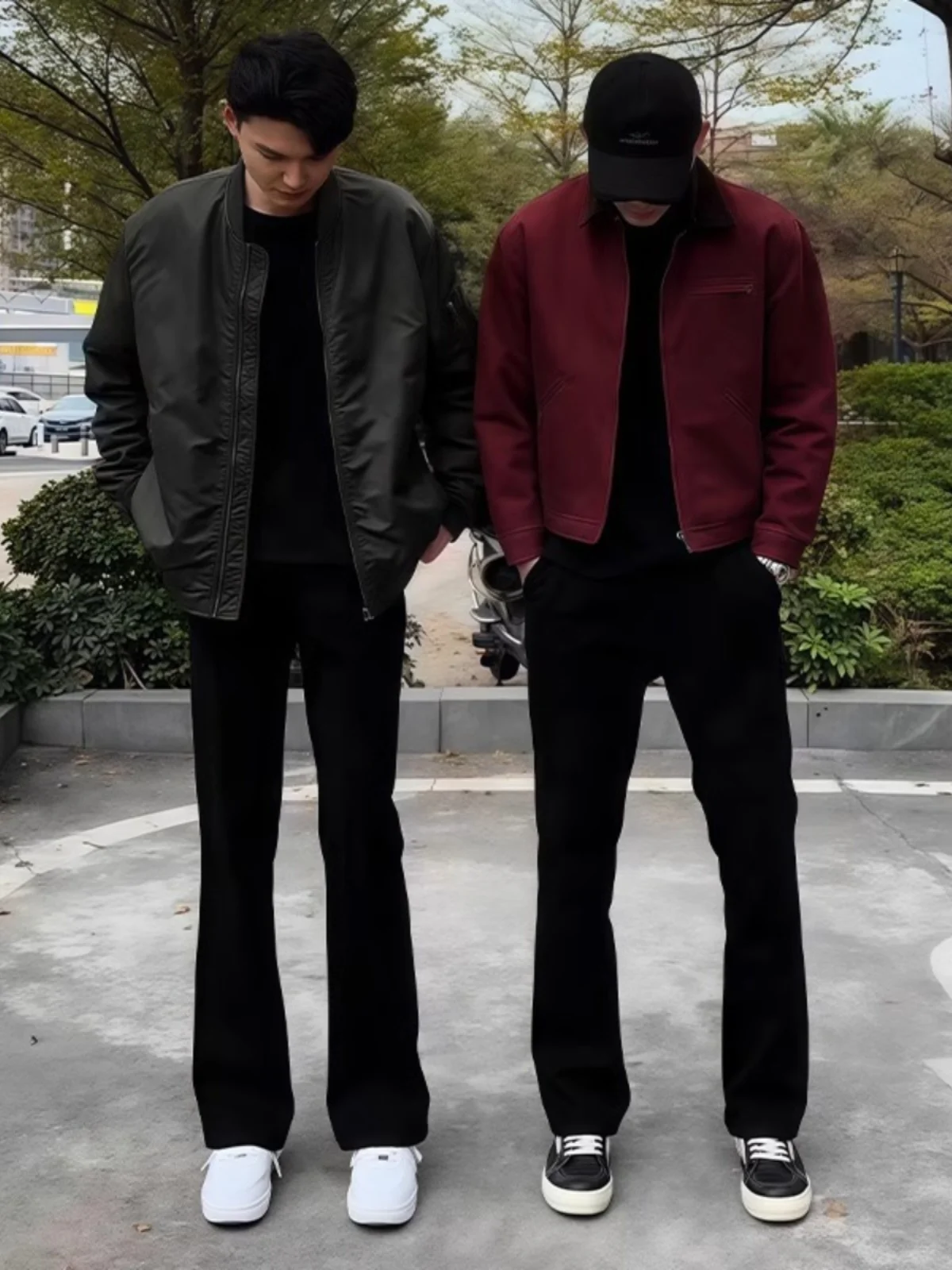 

Cleanfit Bla Men's High Street American Sle Jeans Bell Bot Slim Straight Leg Cotton Denim Faionable Youth Wear