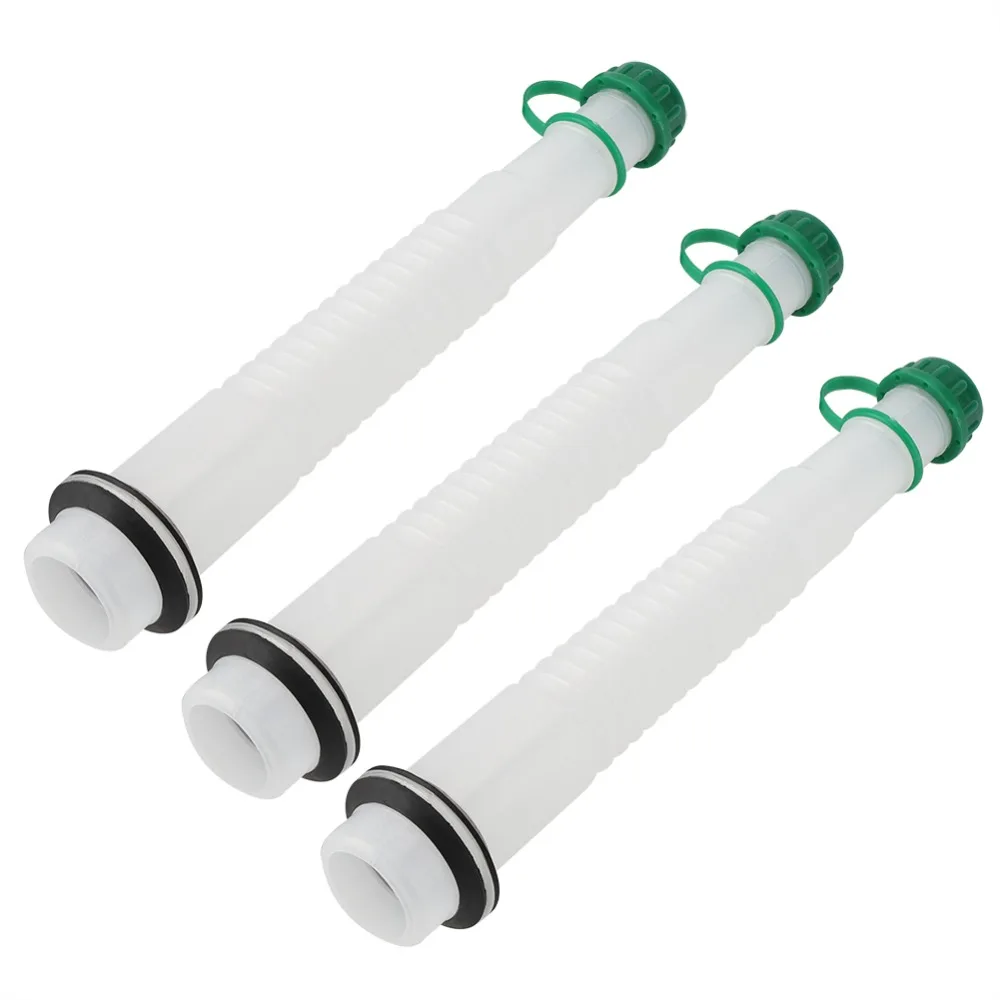 3PCS Durable Plastic Replacement Spout Printed Scale Easy Pouring Extended Spout White Oil Change Container Lawn Equipment