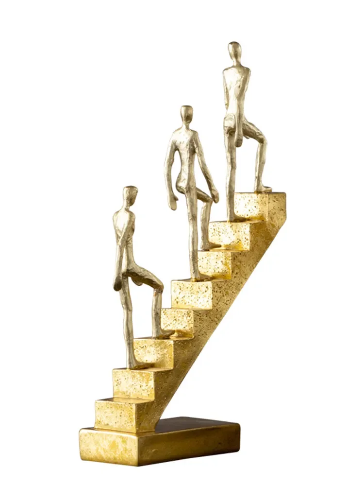 Nordic Luxury Abstract Stairs Character Statue Resin Ornaments Office TV Wine Cabinet  Sculpture Home Livingroom Figurines Decor